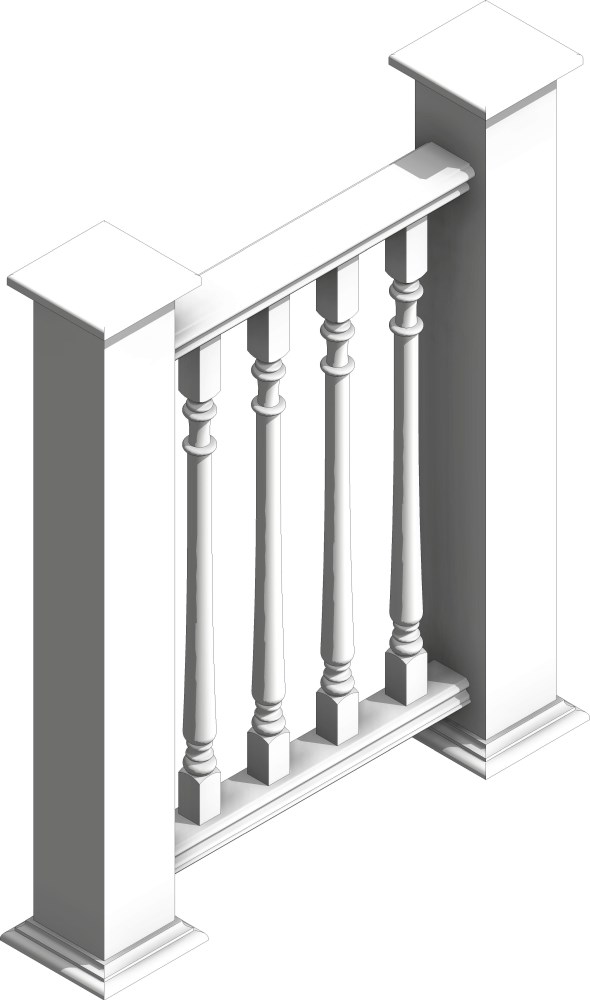 Free Railings Revit Download – Hampton Turned 1 Baluster – BIMsmith Market